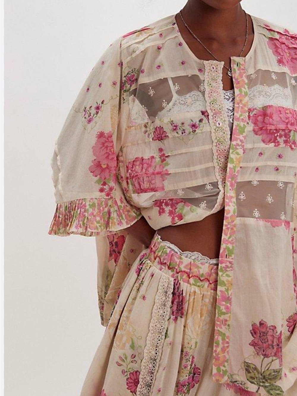 Free People Hey Lover Floral Printed Flowy Top - Picture 1 of 7